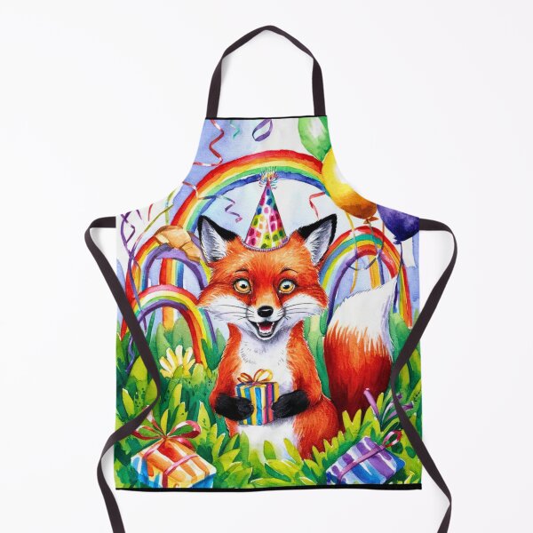 Item preview, Birthday Celebration. Birthday Fox. Adorable fox, birthday balloons, watercolor fox, fox drawing, floral fox designed and sold by FoxVibes.