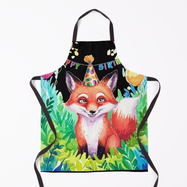 Item preview, Birthday Celebration. Birthday Fox. Adorable fox, birthday balloons, watercolor fox, fox drawing, floral fox designed and sold by FoxVibes.
