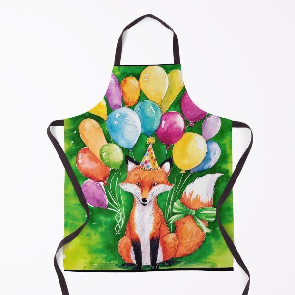 Item preview, Birthday Celebration. Birthday Fox. Adorable fox, birthday balloons, watercolor fox, fox drawing, floral fox designed and sold by FoxVibes.