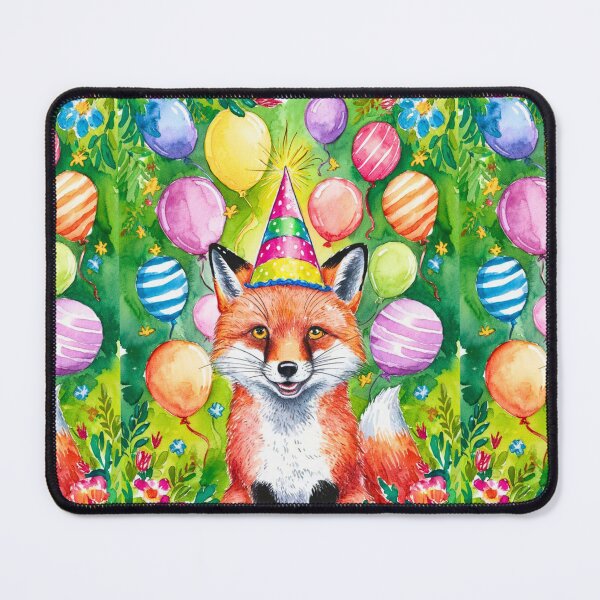 Item preview, Birthday Celebration. Birthday Fox. Adorable fox, birthday balloons, watercolor fox, fox drawing, floral fox designed and sold by FoxVibes.