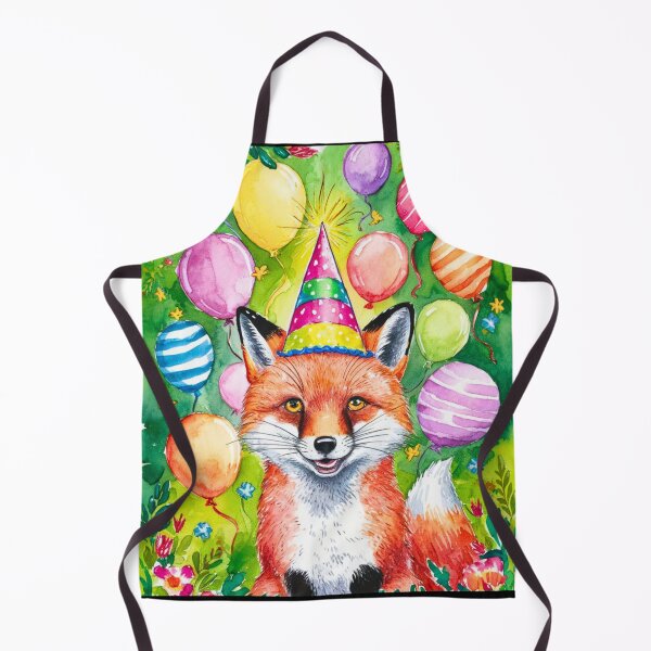 Item preview, Birthday Celebration. Birthday Fox. Adorable fox, birthday balloons, watercolor fox, fox drawing, floral fox designed and sold by FoxVibes.