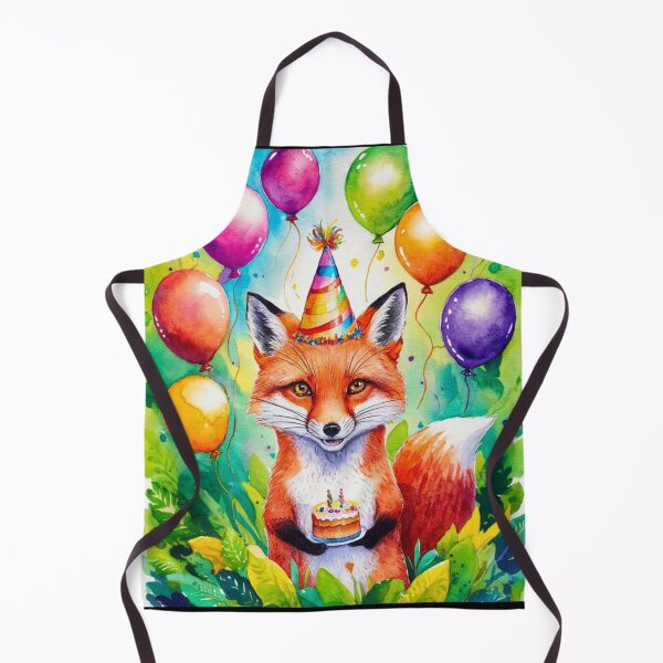 Item preview, Birthday Celebration. Birthday Fox. Adorable fox, birthday balloons, watercolor fox, fox drawing, floral fox designed and sold by FoxVibes.