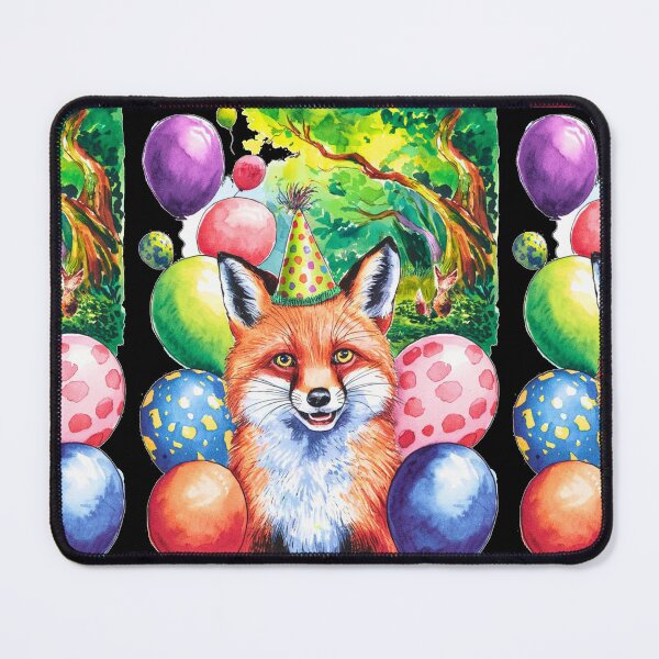 Item preview, Birthday Celebration. Birthday Fox. Adorable fox, birthday balloons, watercolor fox, fox drawing, floral fox designed and sold by FoxVibes.