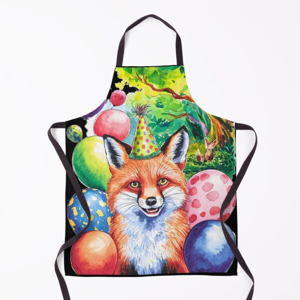 Item preview, Birthday Celebration. Birthday Fox. Adorable fox, birthday balloons, watercolor fox, fox drawing, floral fox designed and sold by FoxVibes.