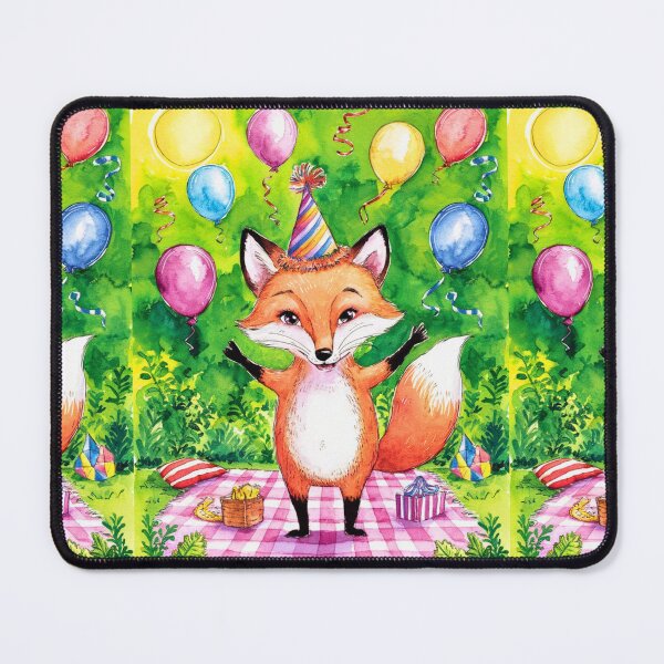 Item preview, Birthday Celebration. Birthday Fox. Adorable fox, birthday balloons, watercolor fox, fox drawing, floral fox designed and sold by FoxVibes.