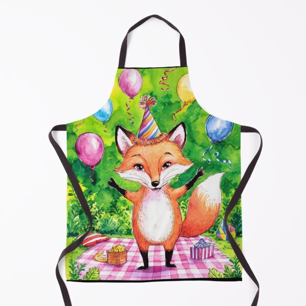 Item preview, Birthday Celebration. Birthday Fox. Adorable fox, birthday balloons, watercolor fox, fox drawing, floral fox designed and sold by FoxVibes.