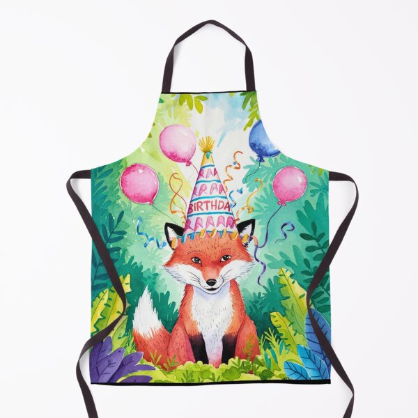 Item preview, Birthday Celebration. Birthday Fox. Adorable fox, birthday balloons, watercolor fox, fox drawing, floral fox designed and sold by FoxVibes.