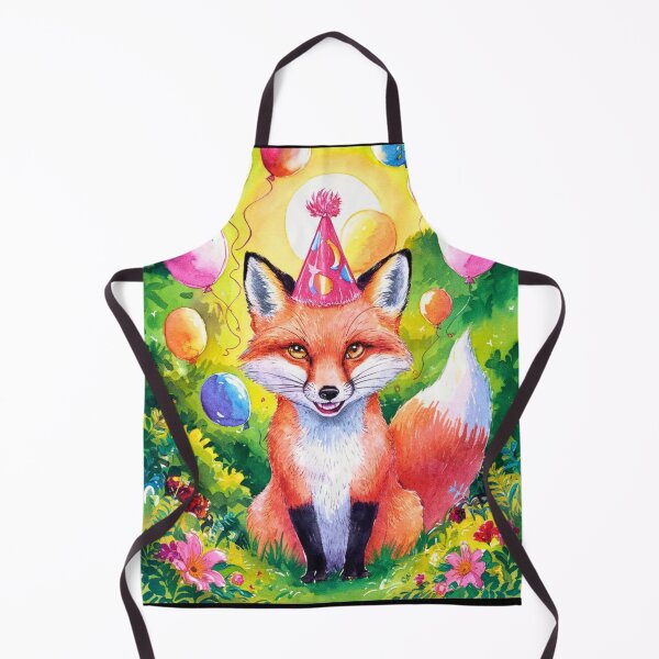 Item preview, Birthday Celebration. Birthday Fox. Adorable fox, birthday balloons, watercolor fox, fox drawing, floral fox designed and sold by FoxVibes.