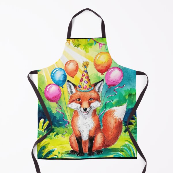 Item preview, Birthday Celebration. Birthday Fox. Adorable fox, birthday balloons, watercolor fox, fox drawing, floral fox designed and sold by FoxVibes.