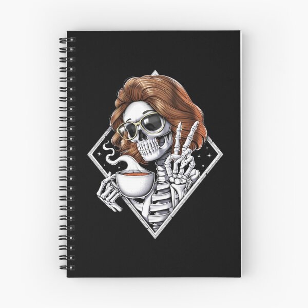 Item preview, Skeleton Hippie Drinking Coffee designed and sold by underheaven.