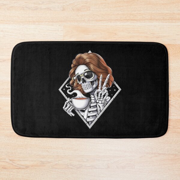 Item preview, Skeleton Hippie Drinking Coffee designed and sold by underheaven.
