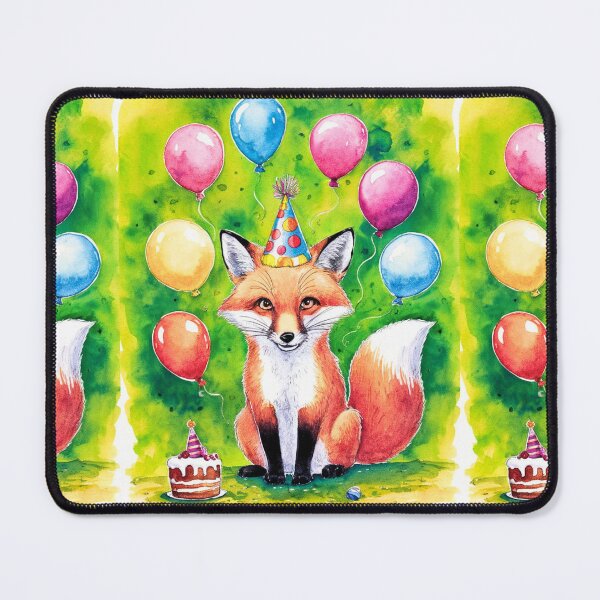 Item preview, Birthday Celebration. Birthday Fox. Adorable fox, birthday balloons, watercolor fox, fox drawing, floral fox designed and sold by FoxVibes.