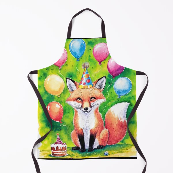 Item preview, Birthday Celebration. Birthday Fox. Adorable fox, birthday balloons, watercolor fox, fox drawing, floral fox designed and sold by FoxVibes.