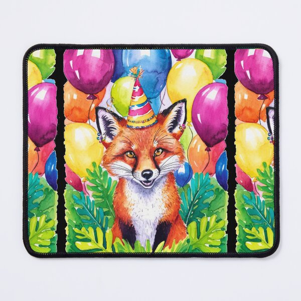 Item preview, Birthday Celebration. Birthday Fox. Adorable fox, birthday balloons, watercolor fox, fox drawing, floral fox designed and sold by FoxVibes.
