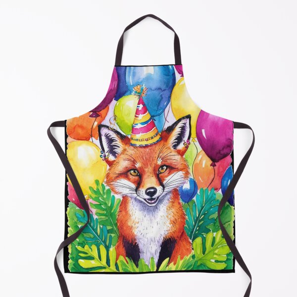 Item preview, Birthday Celebration. Birthday Fox. Adorable fox, birthday balloons, watercolor fox, fox drawing, floral fox designed and sold by FoxVibes.