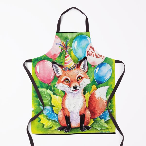 Item preview, Birthday Celebration. Birthday Fox. Adorable fox, birthday balloons, watercolor fox, fox drawing, floral fox designed and sold by FoxVibes.