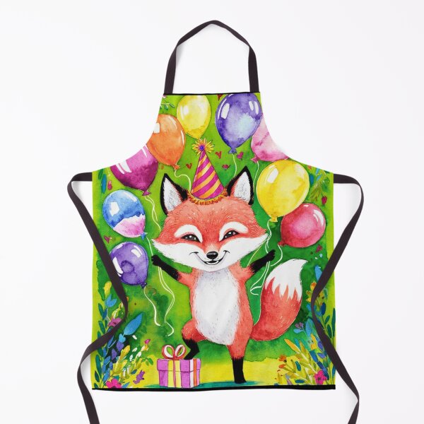 Item preview, Birthday Celebration. Birthday Fox. Adorable fox, birthday balloons, watercolor fox, fox drawing, floral fox designed and sold by FoxVibes.