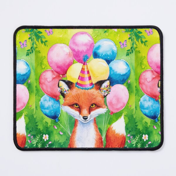Item preview, Birthday Celebration. Birthday Fox. Adorable fox, birthday balloons, watercolor fox, fox drawing, floral fox designed and sold by FoxVibes.