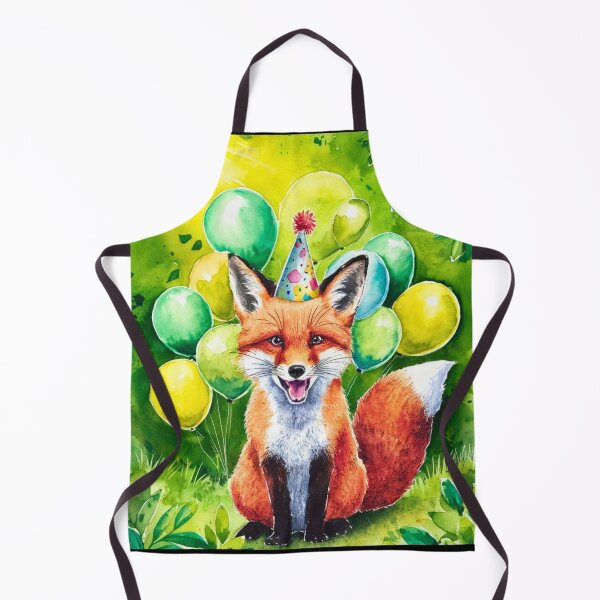 Item preview, Birthday Celebration. Birthday Fox. Adorable fox, birthday balloons, watercolor fox, fox drawing, floral fox designed and sold by FoxVibes.