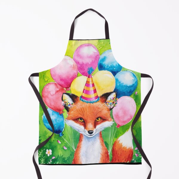 Item preview, Birthday Celebration. Birthday Fox. Adorable fox, birthday balloons, watercolor fox, fox drawing, floral fox designed and sold by FoxVibes.