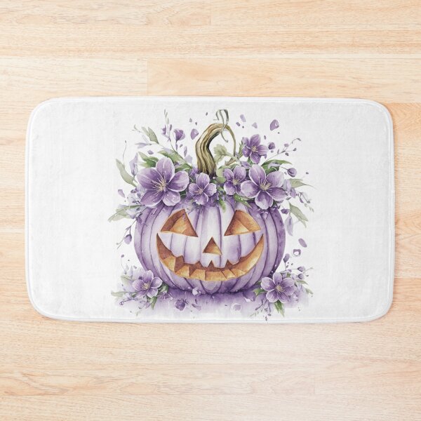 Item preview, purple flowers jack-o'-lantern designed and sold by jkrphoto.