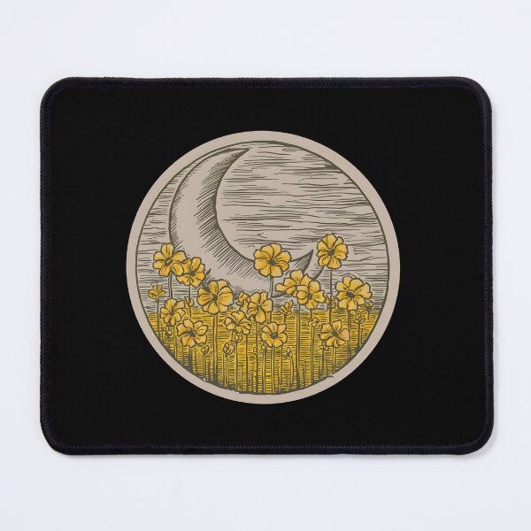 Item preview, Second of the Seven Nights. Moonlit night, meadow, blooming flowers against the moon. Magical print. designed and sold by Zenithara.