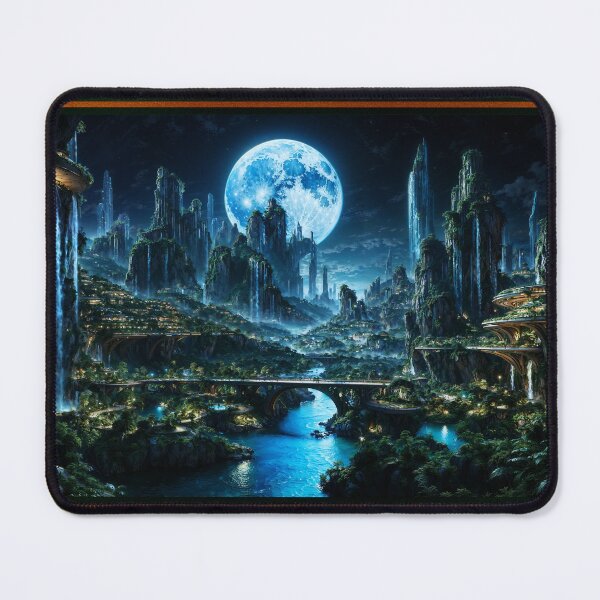 Item preview, The Realm of Acostia A Mesmerizing Moonlit Utopia Astounding AI Concept Art by Xzendor7 designed and sold by Xzendor7 Digital Art Creations.