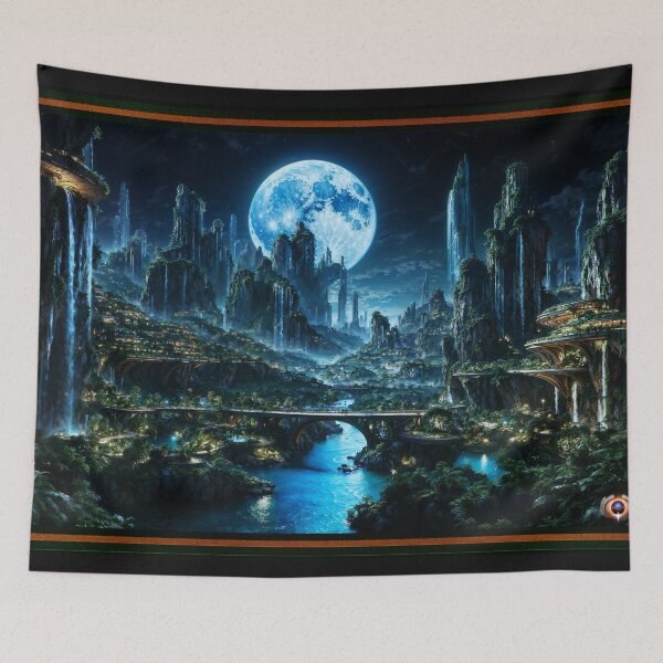Item preview, The Realm of Acostia A Mesmerizing Moonlit Utopia Astounding AI Concept Art by Xzendor7 designed and sold by Xzendor7 Digital Art Creations.