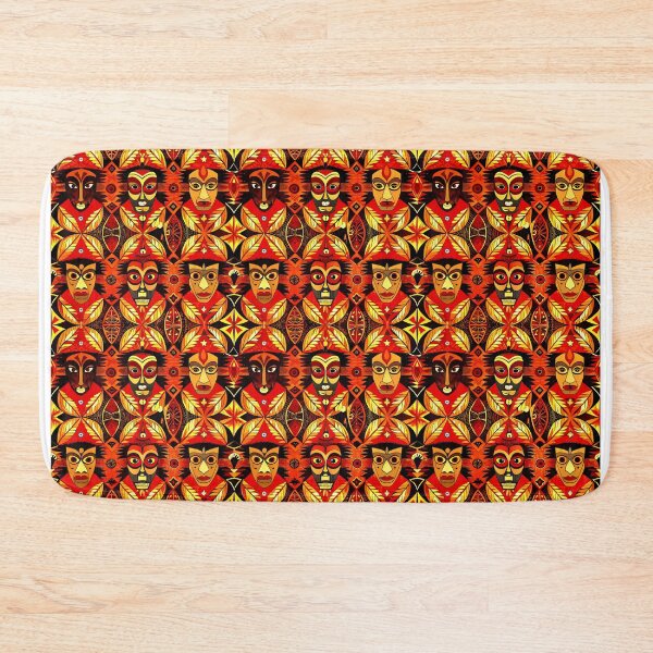 Item preview, Vibrant African Mask Pattern in Geometric Design designed and sold by VikArtStudio.