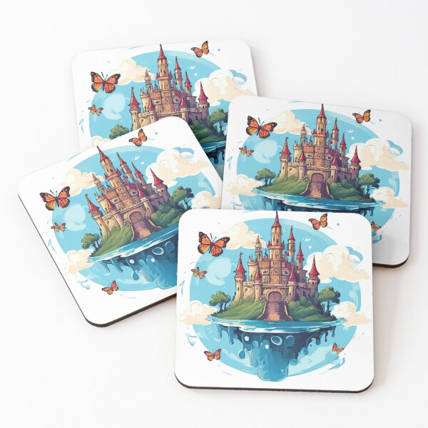 Item preview, Enchanted Sky Castle: Fantasy Landscape with Butterflies designed and sold by susshop214.