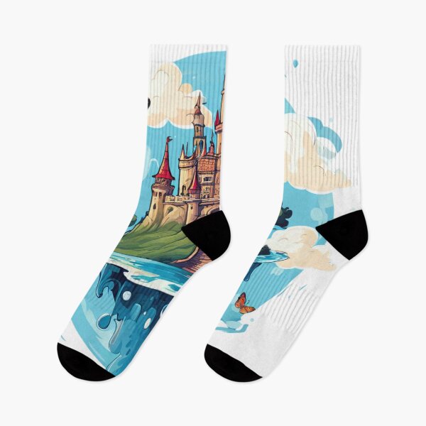 Item preview, Enchanted Sky Castle: Fantasy Landscape with Butterflies designed and sold by susshop214.
