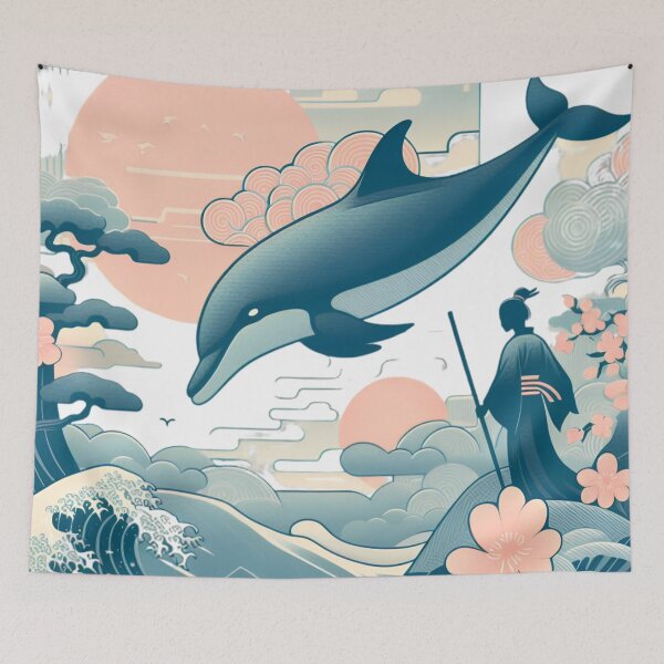 Item preview, "Japanese Style Dolphin: Art and Elegance" designed and sold by Kriebelt.