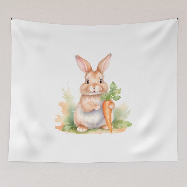 Item preview, Fluffy Bunny In Watercolor Style designed and sold by Adelberton.