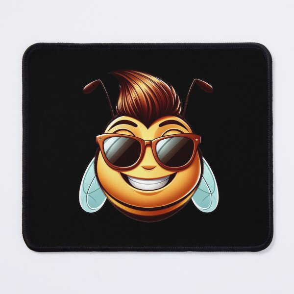 Aperçu de l'œuvre Guêpe mignonne et drôle dans des lunettes de soleil | Animal heureux créée et vendue par ViralBrowser.