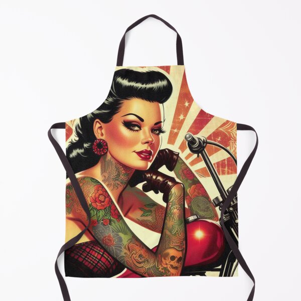 Item preview, Retro Biker Pin-up designed and sold by PulpVintage.