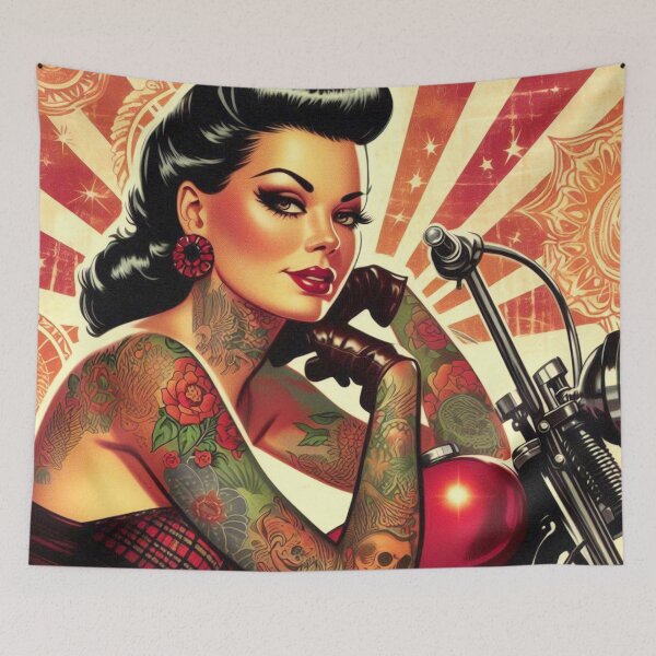 Item preview, Retro Biker Pin-up designed and sold by PulpVintage.
