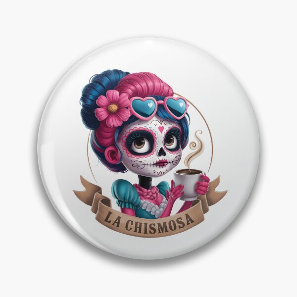 Item preview, La Chismosa Spanish Latina Skeleton Chola Catrina Skull designed and sold by silverhexagon.