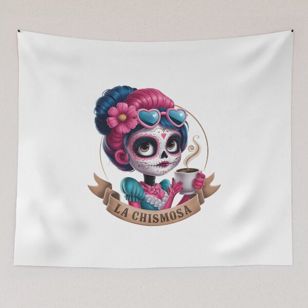 Item preview, La Chismosa Spanish Latina Skeleton Chola Catrina Skull designed and sold by silverhexagon.