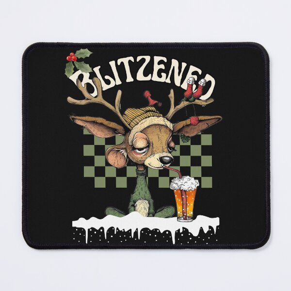 Item preview, Blitzened Reindeer Christmas Funny Holiday Cute Drunk Deer designed and sold by MTJ-Mushrooms.