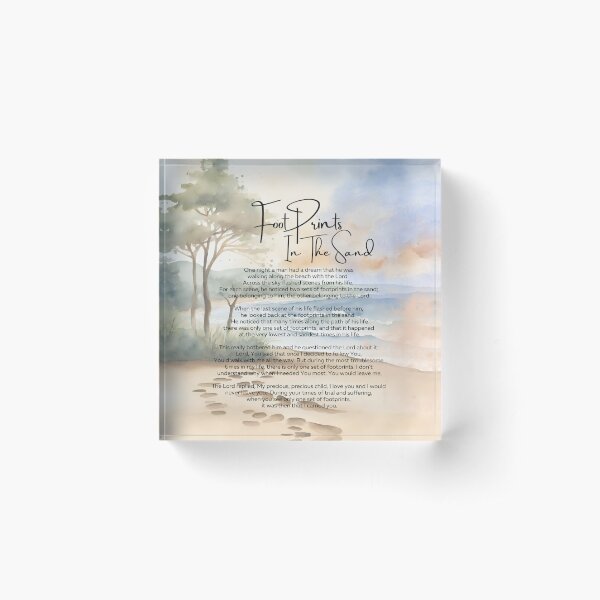 Item preview, Footprints In The Sand Poem Trees Waves designed and sold by Tammy Marie Russell.