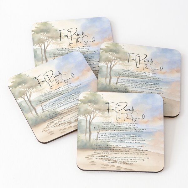 Item preview, Footprints In The Sand Poem Trees Waves designed and sold by Tammy Marie Russell.