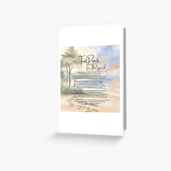 Item preview, Footprints In The Sand Poem Trees Waves designed and sold by Tammy Marie Russell.