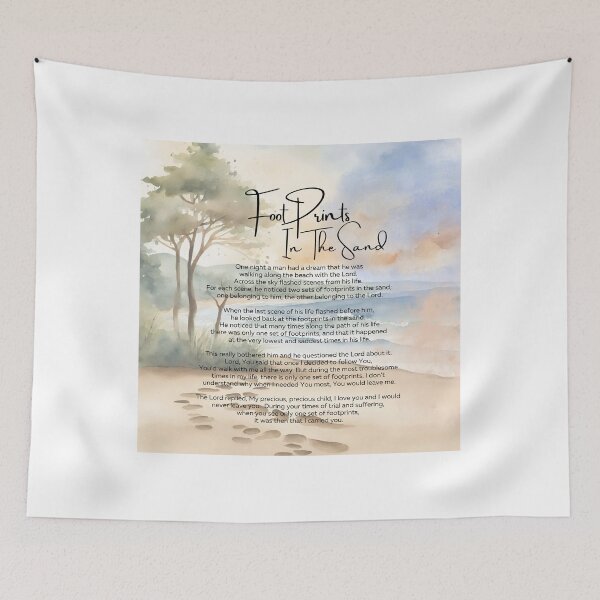Item preview, Footprints In The Sand Poem Trees Waves designed and sold by Tammy Marie Russell.