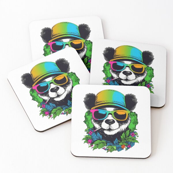 Item preview, Cool Colorful Panda Bear in Green designed and sold by MLArtifex.