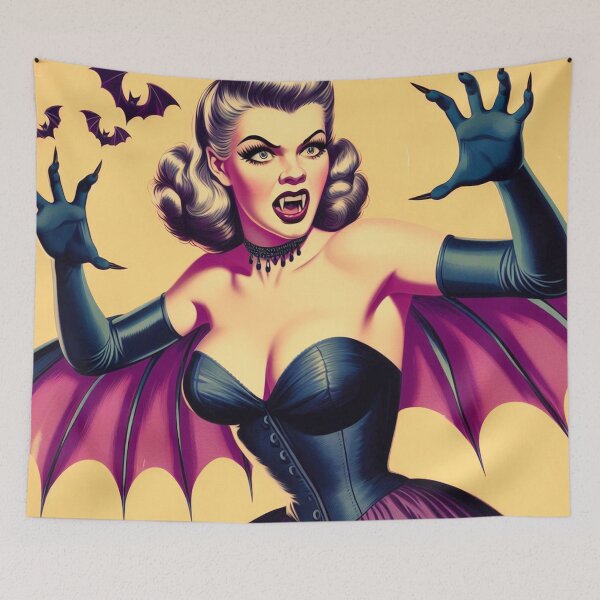 Aperçu de l'œuvre Femme vampire rétro créée et vendue par PulpVintage.