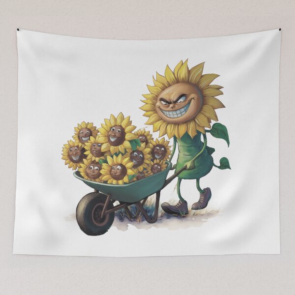 Item preview, Funny sunflower with a wheelbarrow. Gardener. designed and sold by MagelliShop.