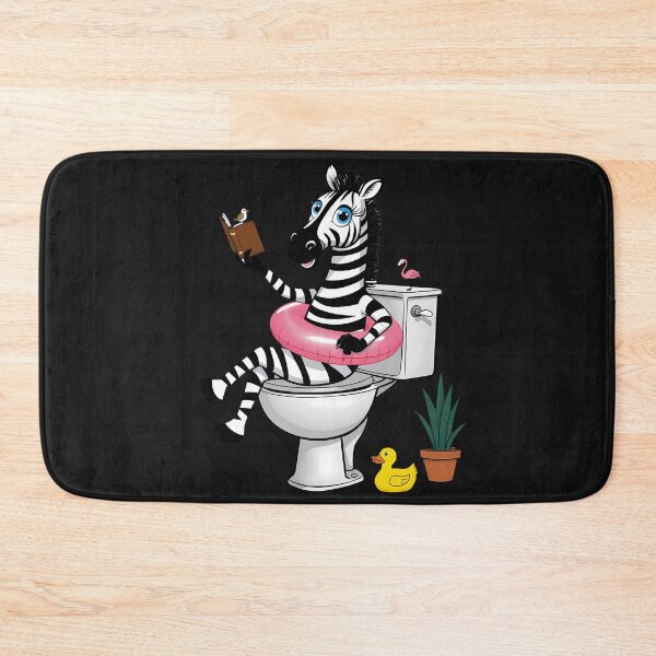 Item preview, Hilarious Zebra in Bathtub Cartoon - Funny Bathroom Wall Art for Animal Lovers designed and sold by zoughlal.