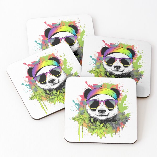 Item preview, Cool Colorful Panda Bear in Green designed and sold by MLArtifex.