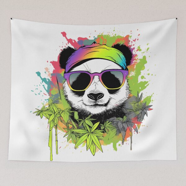Item preview, Cool Colorful Panda Bear in Green designed and sold by MLArtifex.