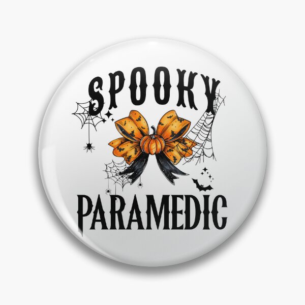 Item preview, Halloween Spooky Paramedic Croquette Bow Pumpkin Spider Webs designed and sold by IslandGirlArt.